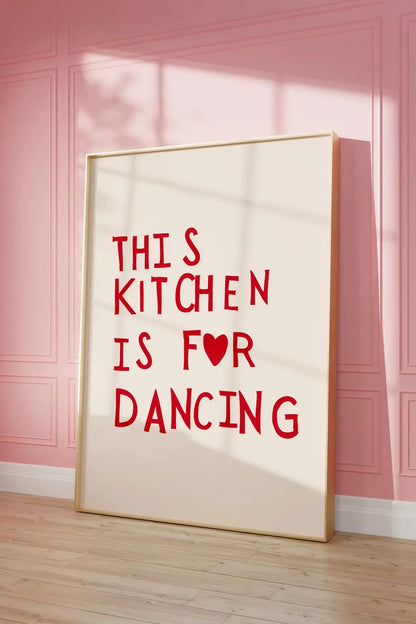 Minimalist Heart Red Quote Poster Prints Aesthetic Kitchen Cute Cooking Wall Art Picture Nordic Canvas Painting Restaurant Decor