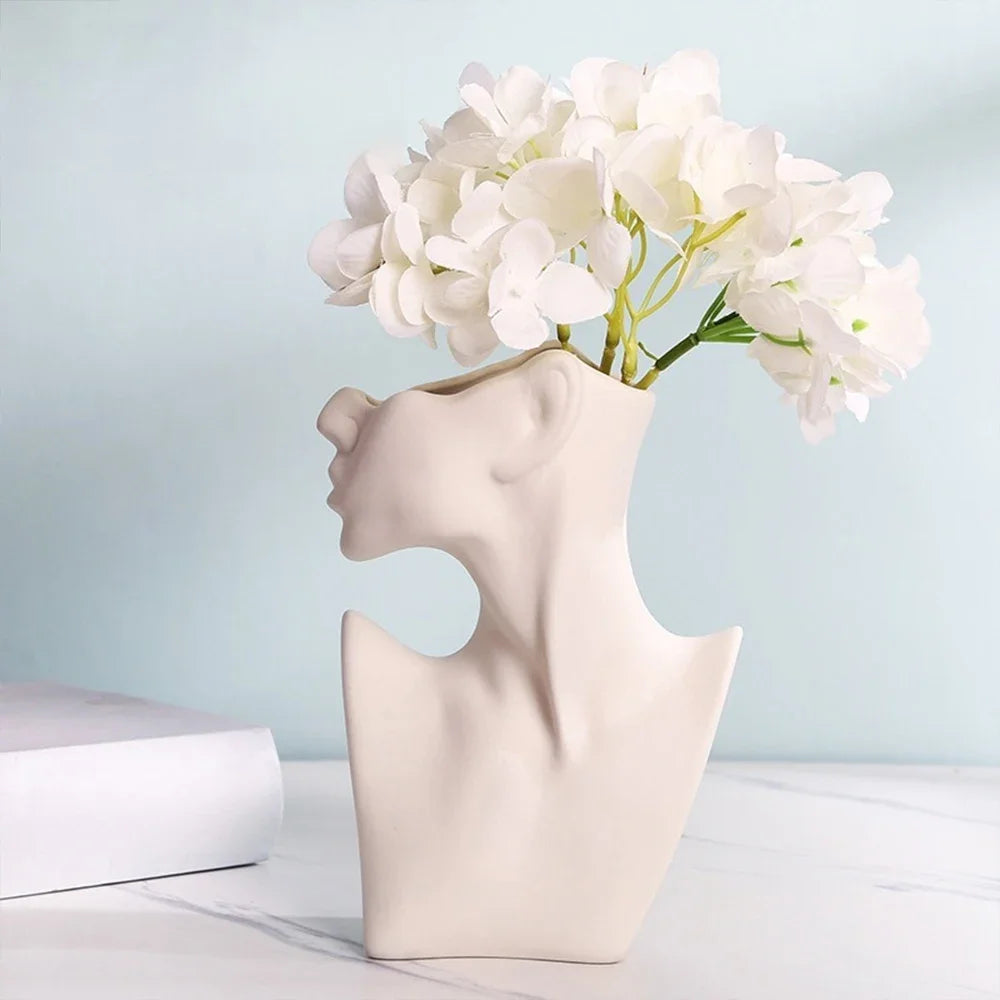 Körpervase, Keramik Vase, Pampasgras Vasen Matt, Menschliches Körper Form, Handgefertigte Getrocknete Blumenbehälter