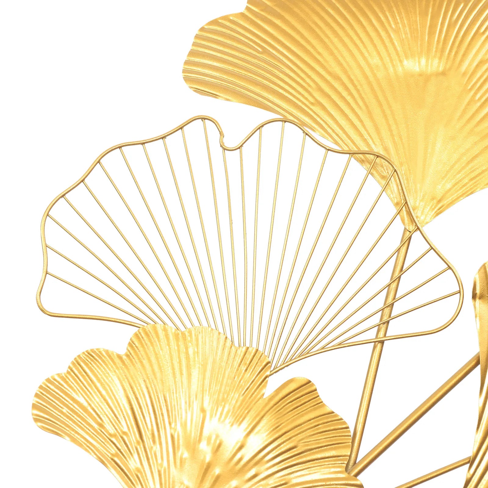 Wall Decoration Metal Gingko 55 X 110 Cm,Wall Decoration 3D Art Abstract Decoration Gold F/Homes Villa Models Hotel Restaurant