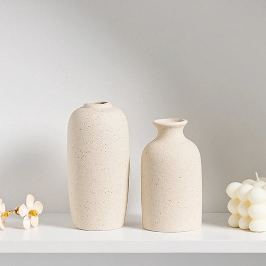 INS Ceramic Vase White Flower Pot Nordic Decorative Vase Dry Flower Vases for Home Living Room Desktop Decor Ваза Для Цветов