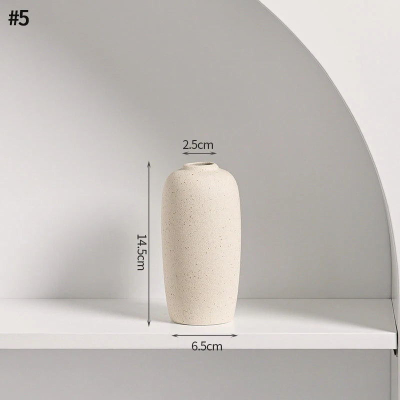 INS Ceramic Vase White Flower Pot Nordic Decorative Vase Dry Flower Vases for Home Living Room Desktop Decor Ваза Для Цветов