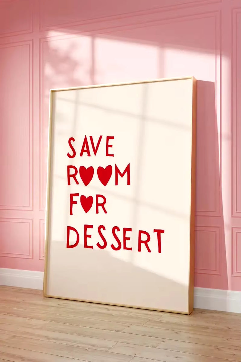 Minimalist Heart Red Quote Poster Prints Aesthetic Kitchen Cute Cooking Wall Art Picture Nordic Canvas Painting Restaurant Decor