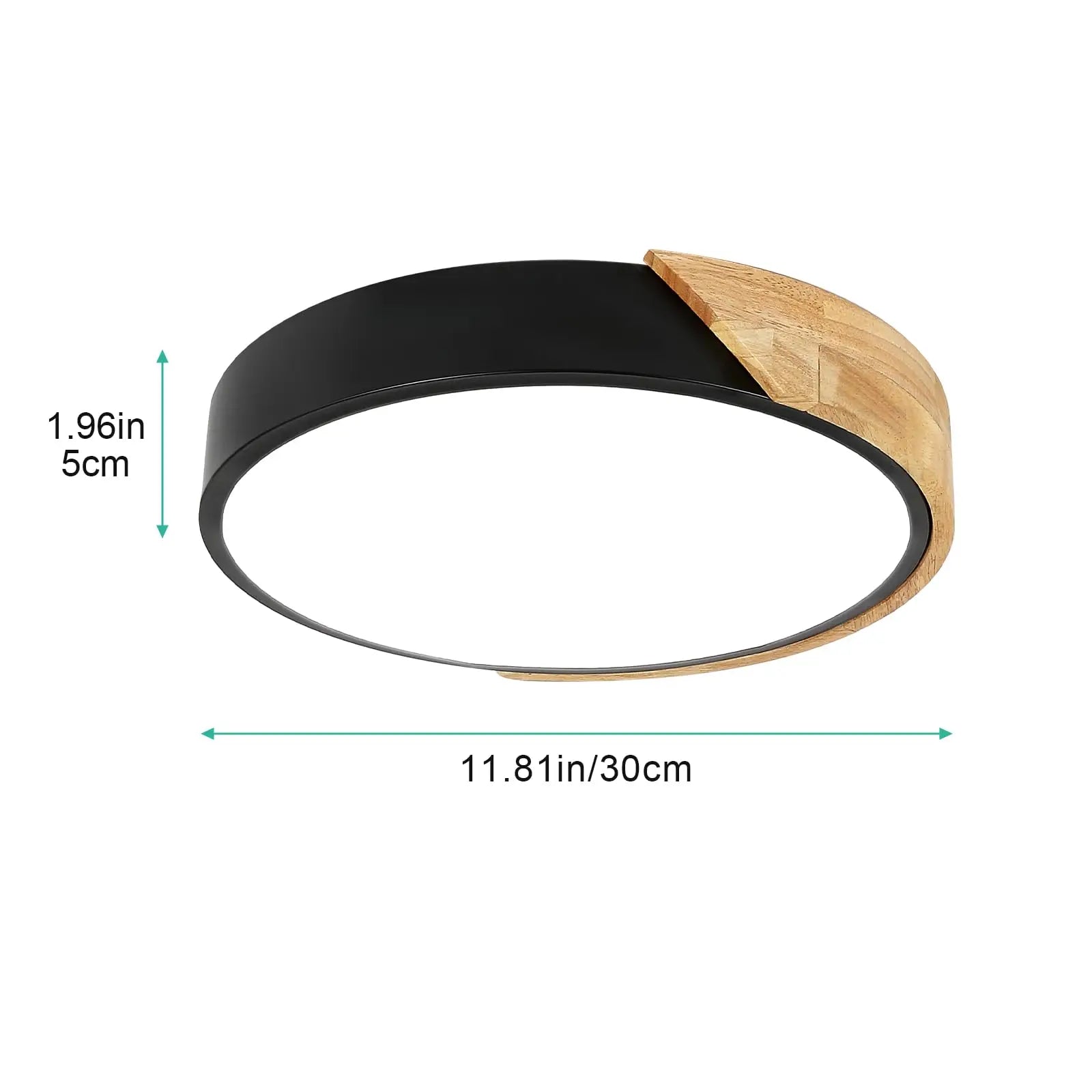24W Modern LED Ceiling Light round Wooden Indoor Ceiling Lighting Ø30Cm 2400Lm,White Light 6500K,For Bathroom Living Room Kitche