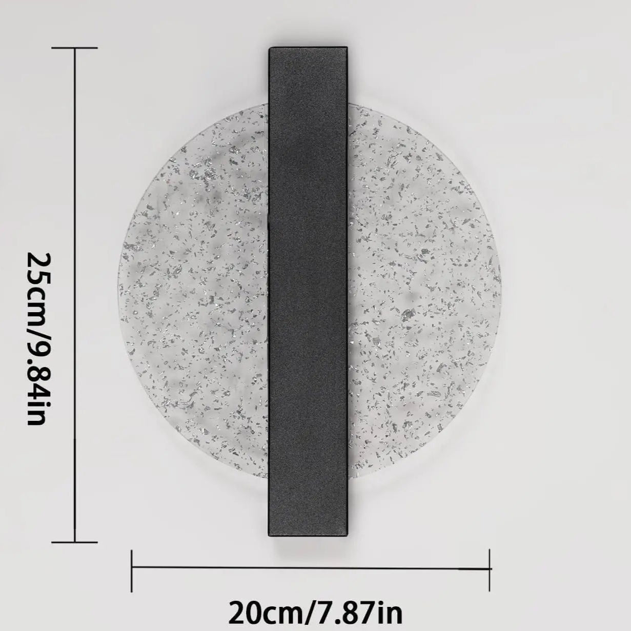 Modern LED Wall Light with Silver Leaf, round Black, Acrylic, Warm Light 3500K, for Bedroom Living Room
